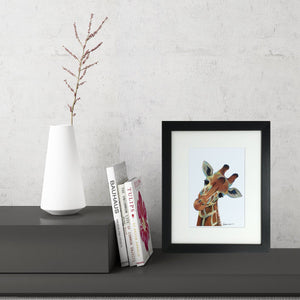 Colourful Giraffe (Small Framed Print)
