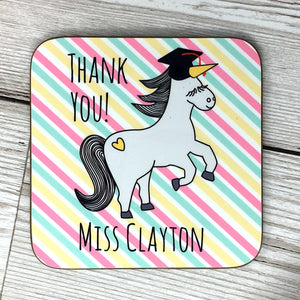 Personalised Teacher Unicorn Coaster