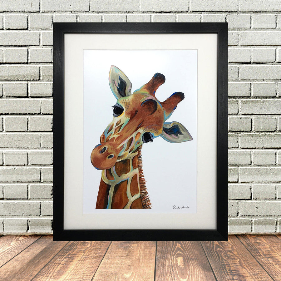 Painted Giraffe Head Print