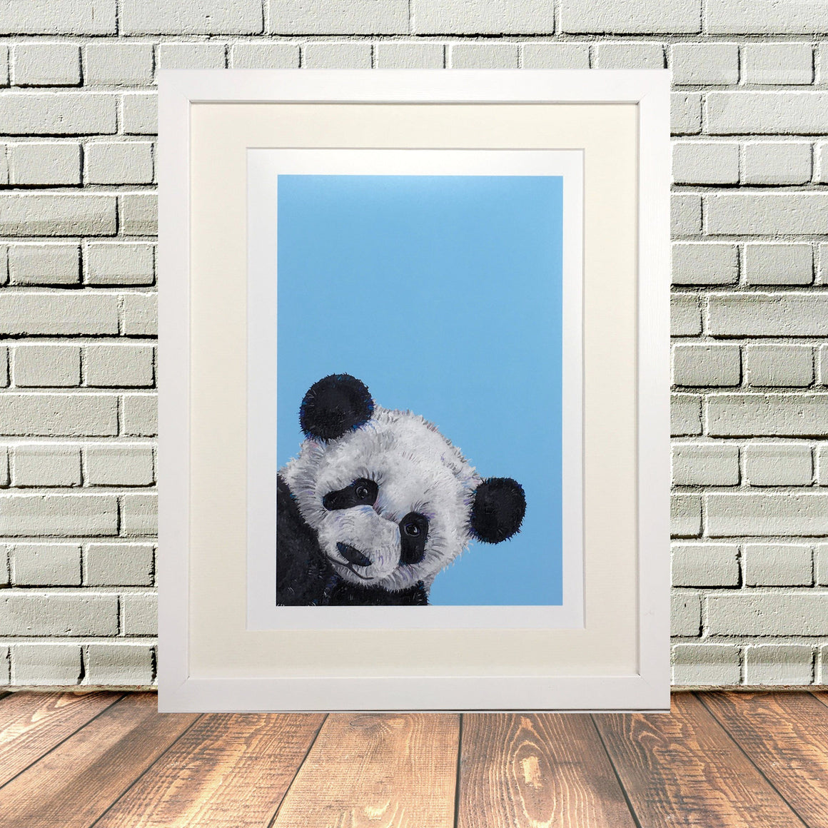 Blue Painted Panda Print