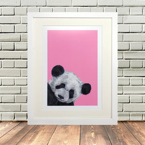 Pink Painted Panda Print