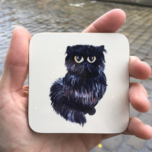 Persian Black Cat Sat Coaster