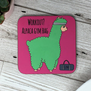 Funny Alpaca Coaster 'Gym'