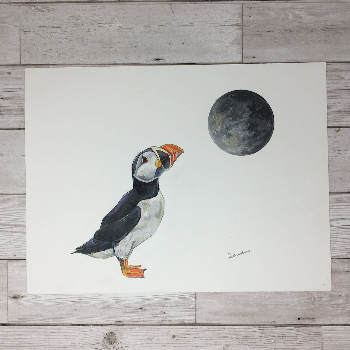 Puffin Painting Original Artwork