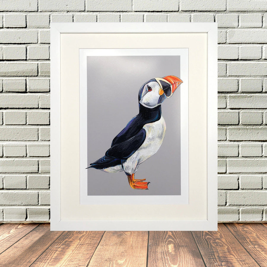 Colourful Painted Puffin Print