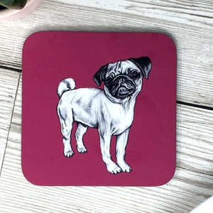 Pug Dog Coaster - 4 Colours