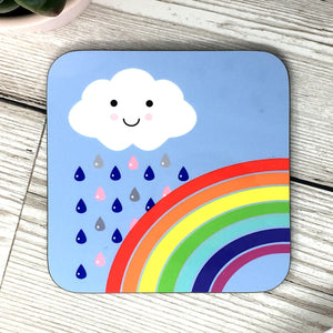 Rainbow Cloud Kawaii Coaster