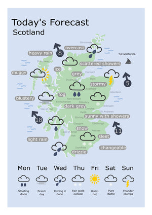 Scottish Weather Map funny print