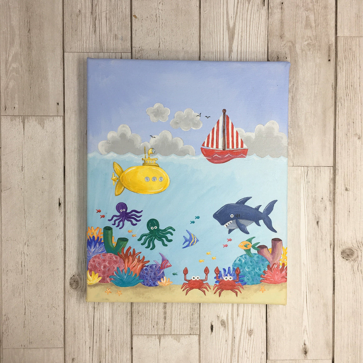 Underwater Children's Painting Original Artwork