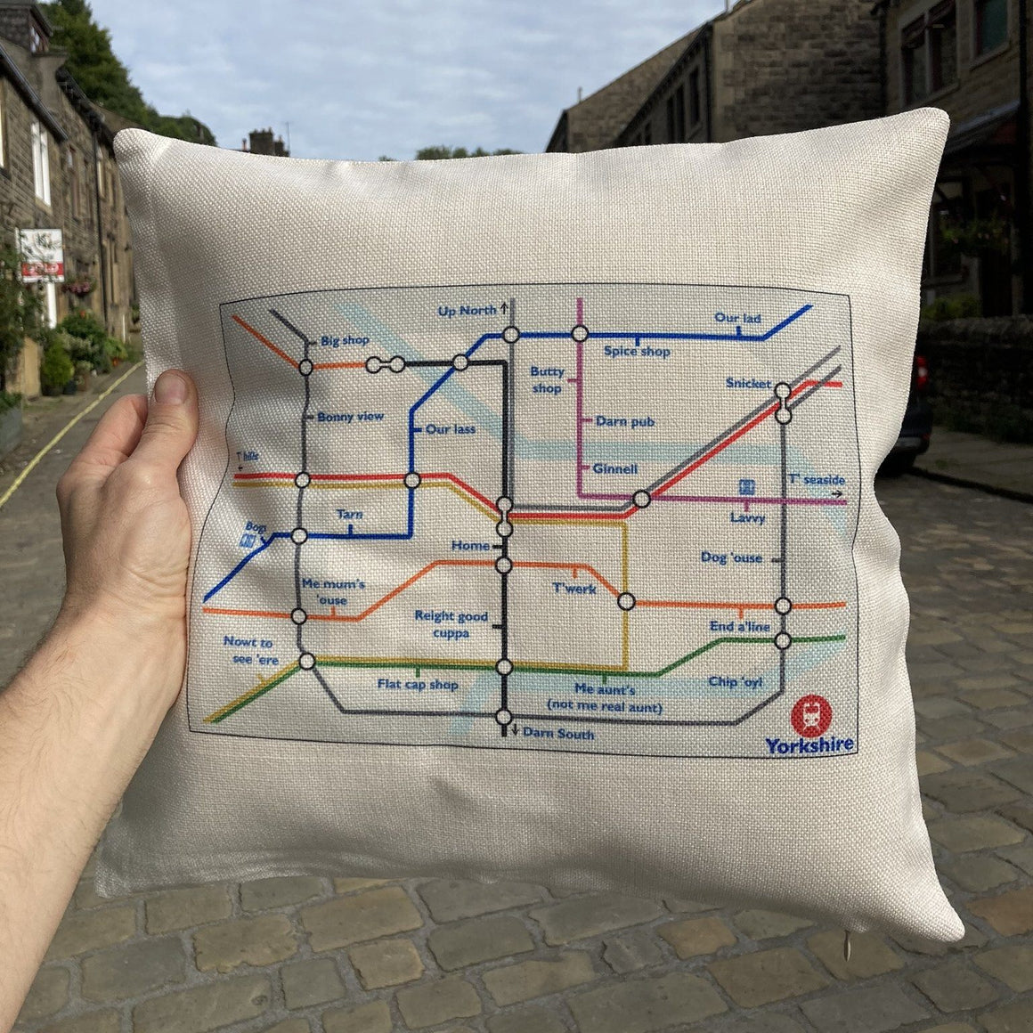 Yorkshire Tube Map Funny Cushion