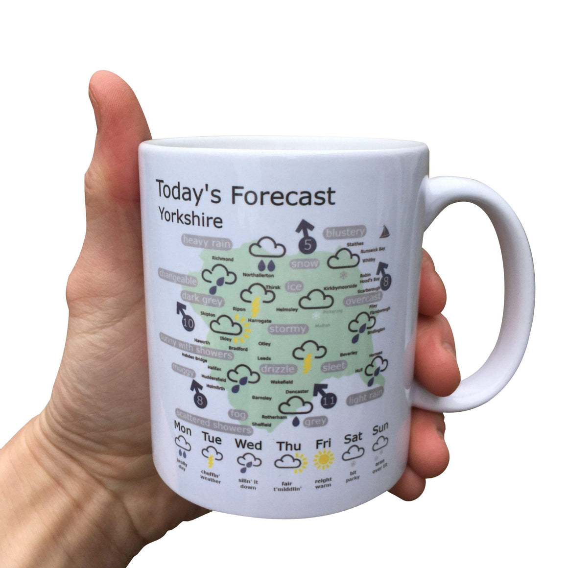 Yorkshire Weather Map Mug