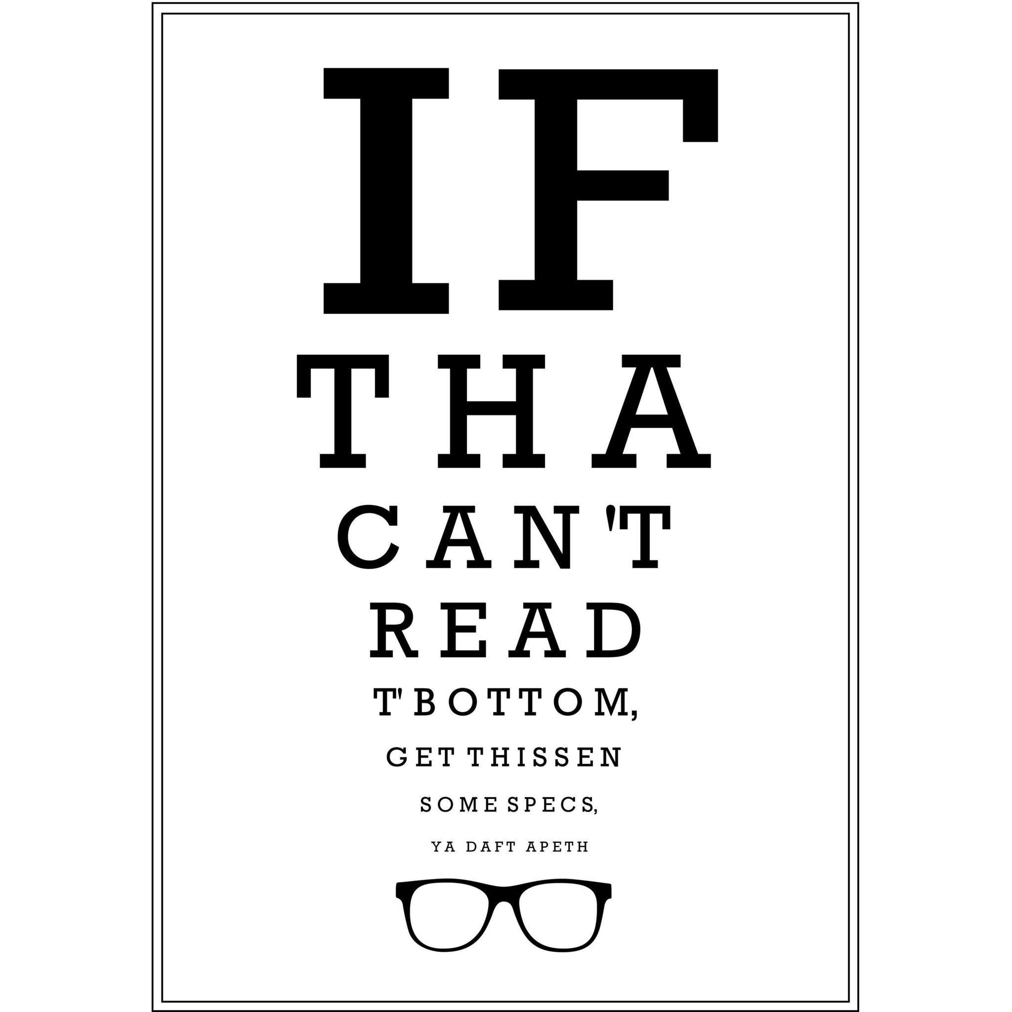 Funny Yorkshire Print 'Eyetest'