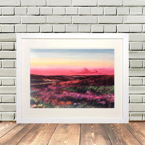 Yorkshire Moorland in Heather Framed print