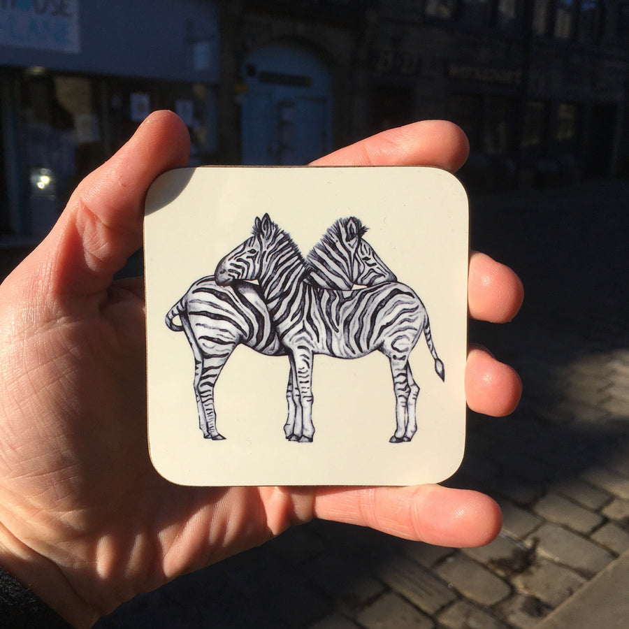 Zebra Sketched Coaster