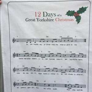 Yorkshire Tea Towel '12 Days of Christmas'