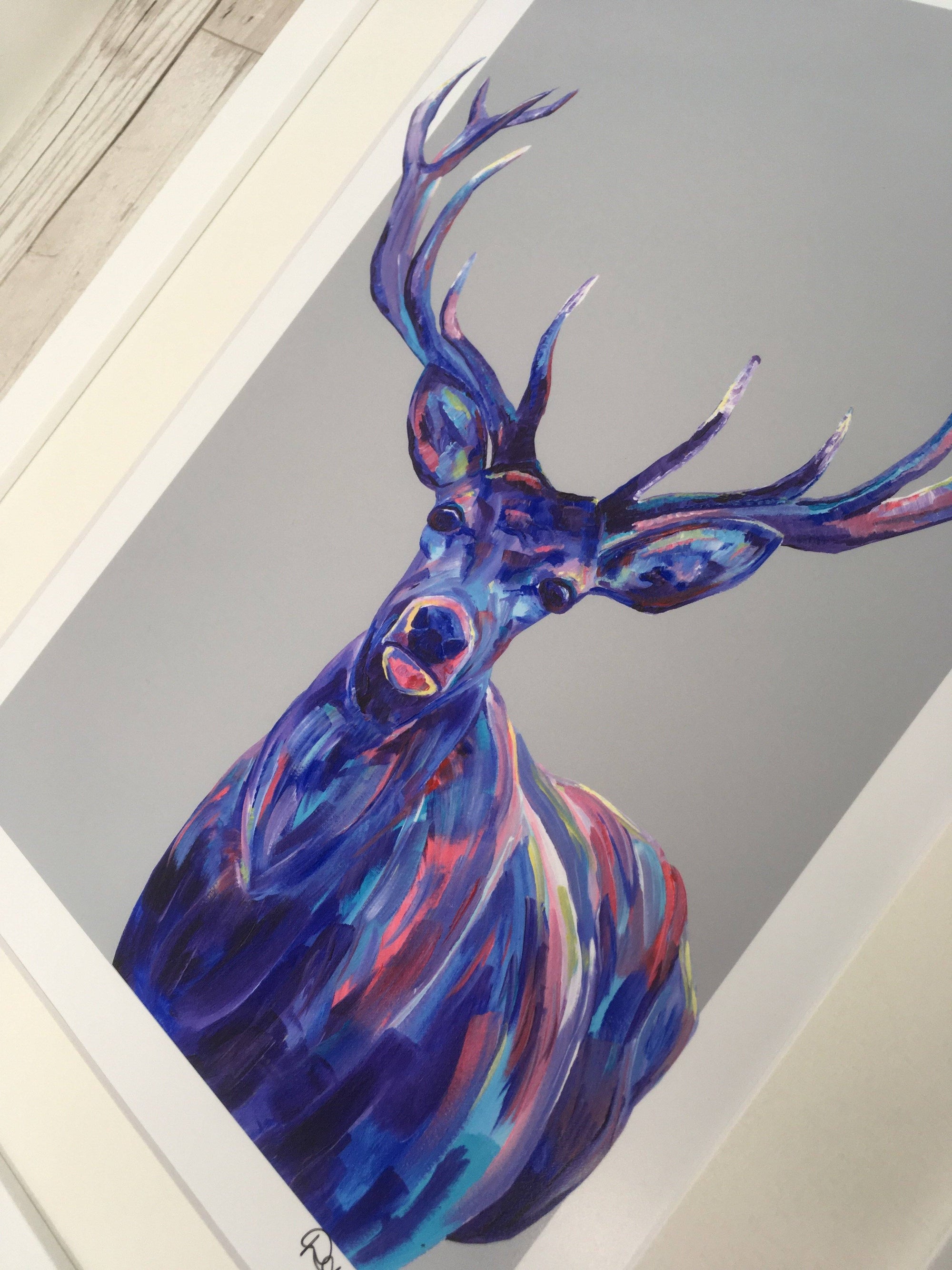 Colourful Stag Print