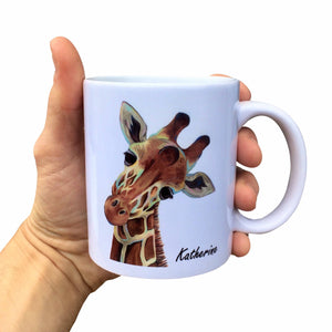 personalised giraffe mug