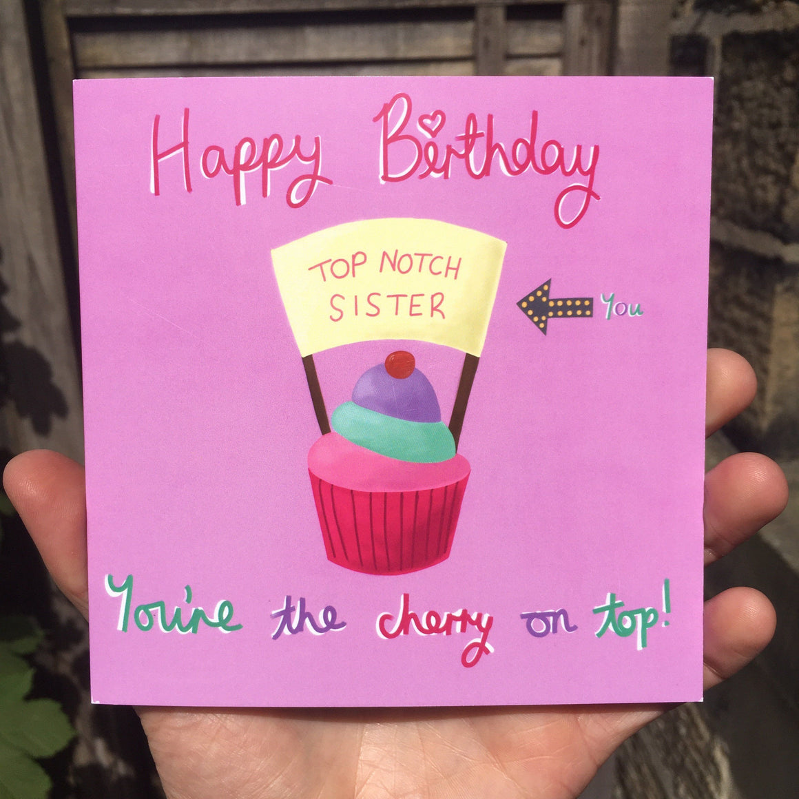 Cherry on top sister Birthday Greeting Card