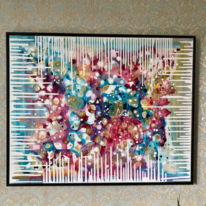 Colourful Abstract Gold Leaf Original Artwork