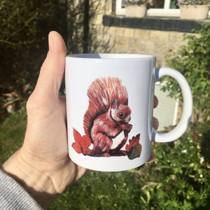 Painted Red Squirrel Mug (Can be personalised)