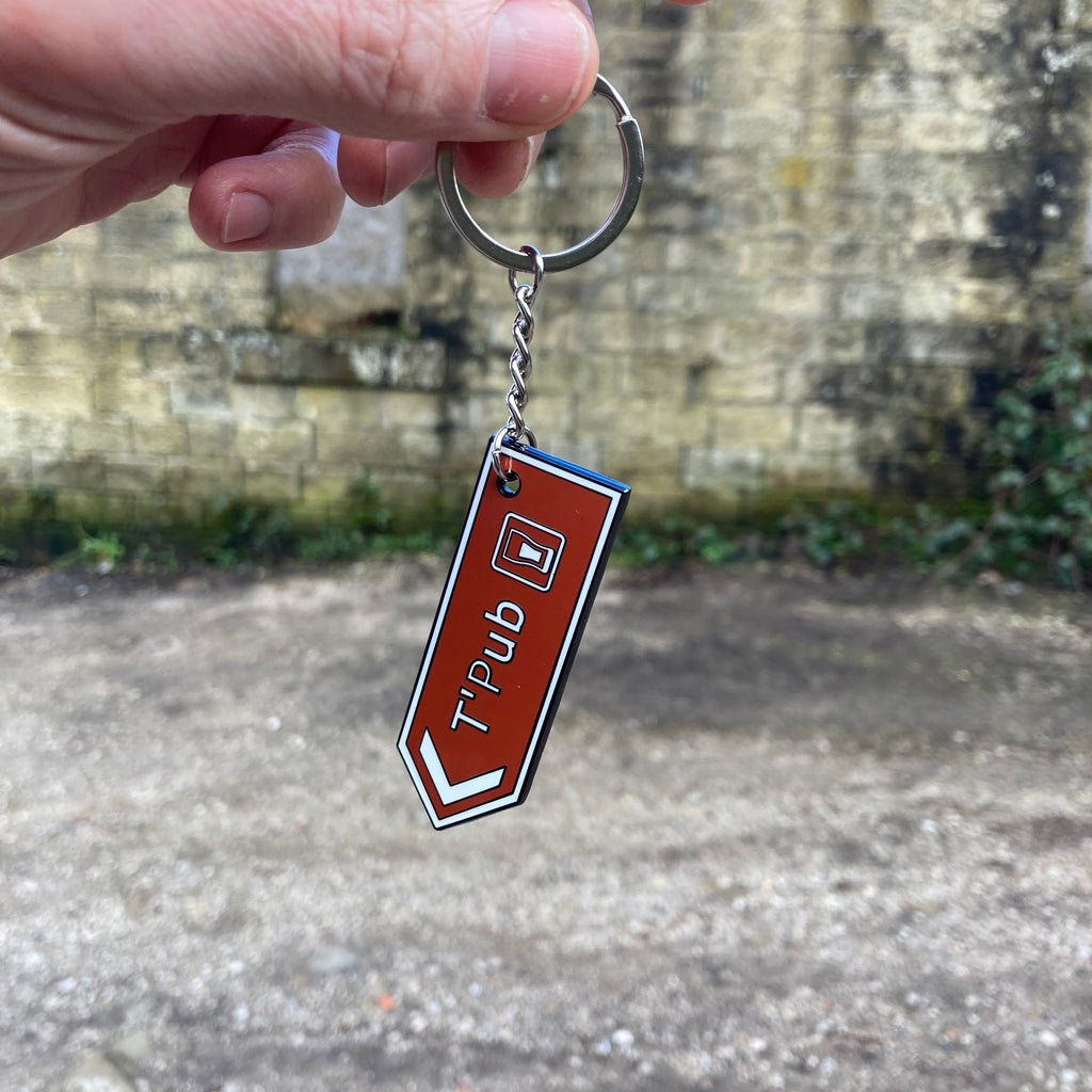 T’Pub Yorkshire Dialect Enamel Keyring