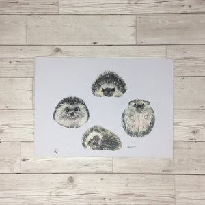 Hedgehogs Painting Original Artwork