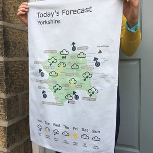 Yorkshire Tea Towel 'Weather Map