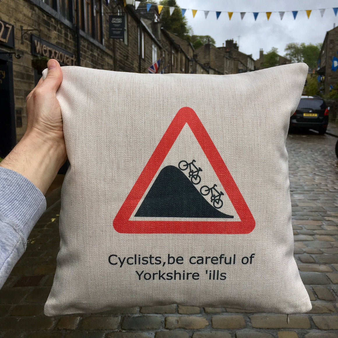 Yorkshire Cycling Funny Cushion